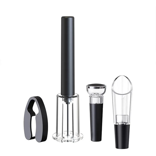 Air Pump Wine Bottle Opener Set Stainless Steel Pin Pneumatic Wine Corkscrew with Bottle Stopper Kitchen Tools Bar Accessories